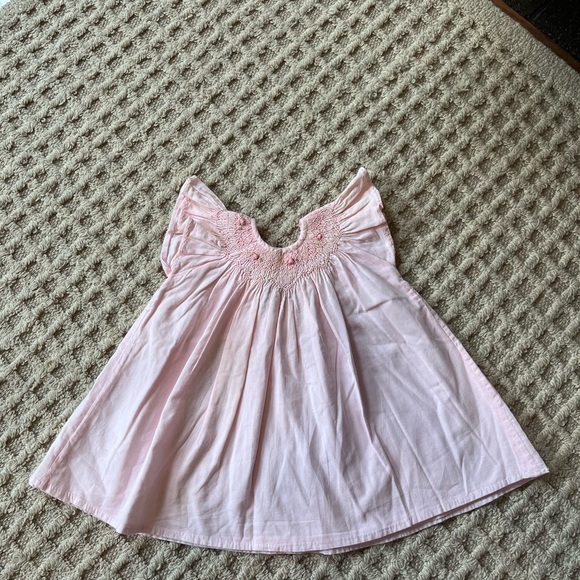 Isabel Garreton Smocked Bishop Pink Embroidered 100% cotton Dress 9 months - Picture 2 of 7
